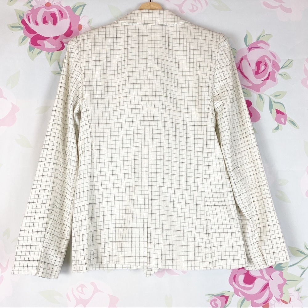 NEW Joie Villette Grid Plaid Ruffled Blazer 8 - Picture 5 of 7